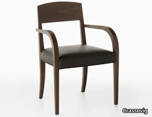 LASA P - Upholstered beech chair with armrests _ Crassevig