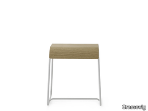 LINEO 47 - Sled base wooden stool _ Crassevig