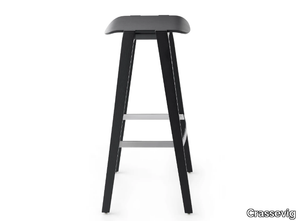 MIXIS 82 - High solid wood stool with footrest _ Crassevig