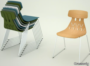 MILLA - Stackable sled base chair _ Crassevig