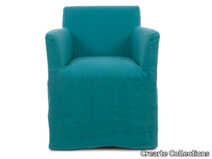 COMODO ORIGINS - Fabric chair with armrests with removable cover _ Crearte Collections