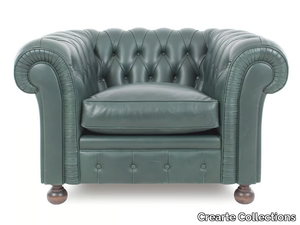 CHESTERFIELD CLASSIC ORIGINS - Tufted leather armchair with armrests _ Crearte Collections