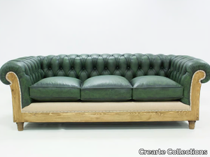 CHESTERFIELD LOOR ESSENCE - 3 seater tufted leather sofa _ Crearte Collections