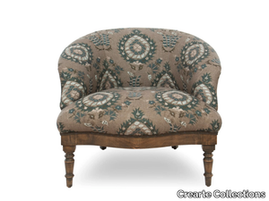 COTTON ESSENCE - Velvet easy chair with armrests _ Crearte Collections