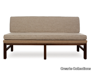 ARCO ESSENCE - Upholstered fabric bench with back _ Crearte Collections