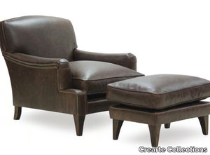 BOURBON ORIGINS - Leather armchair with armrests _ Crearte Collections