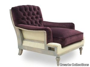 BOURBON ESSENCE - Tufted velour armchair with armrests _ Crearte Collections