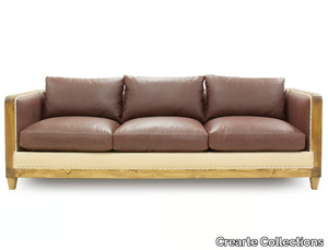 BAMBOU ESSENCE - 3 seater leather sofa _ Crearte Collections