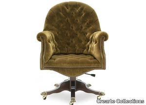 GOBERNOR ORIGINS - Height-adjustable velvet executive chair with 5-spoke base with armrests _ Crearte Collections