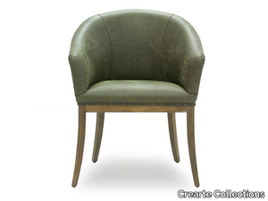 DOR ESSENCE - Upholstered leather chair with armrests _ Crearte Collections