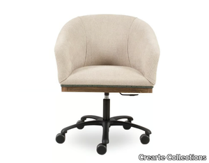 DOR ESSENCE - Upholstered leather chair with armrests _ Crearte Collections