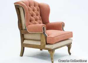 DOVER ESSENCE - Bergere tufted fabric armchair high-back _ Crearte Collections