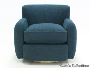LÈA CONTEMPORAIN - Swivel velvet armchair with armrests _ Crearte Collections