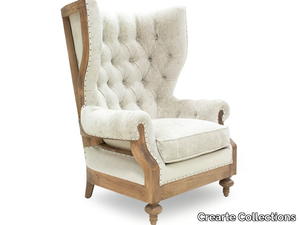SIR ARTHUR ESSENCE - Bergere tufted velvet armchair with armrests _ Crearte Collections