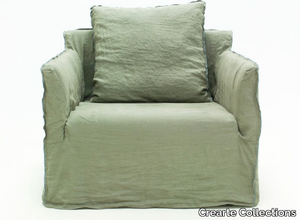 TAMARINDO CONTEMPORAIN - Fabric armchair with removable cover with armrests _ Crearte Collections