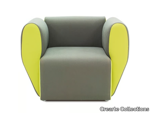 TULIPA CONTEMPORAIN - Fabric armchair with armrests _ Crearte Collections