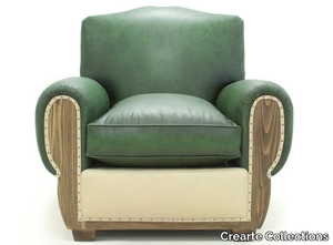 CLUB ROYAL ESSENCE - Leather armchair with armrests _ Crearte Collections