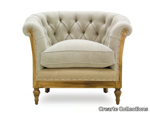 CLASS ESSENCE - Tufted jute armchair with armrests _ Crearte Collections