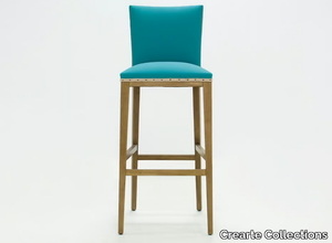 LUXOR ESSENCE - High leather stool with footrest with back _ Crearte Collections