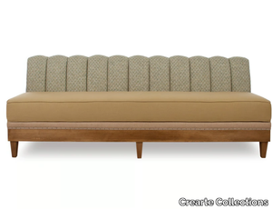 REGENTO GALLONS ESSENCE - Upholstered fabric bench with back _ Crearte Collections