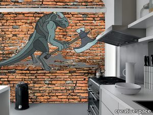 GRRR... - Brick effect washable nonwoven wallpaper _ creativespace