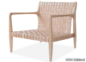 CROISETTE TEA - Tanned leather easy chair with armrests _ DOM Edizioni