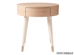 SANTOS - Round oak bedside table with drawers _ DOM Edizioni