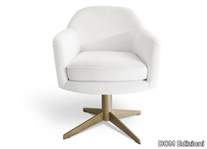NINETTE - Swivel with 4-spoke base fabric chair with armrests _ DOM Edizioni