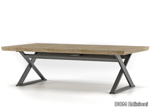 BENJAMIN DINNER - Rectangular chestnut table with metal base _ DOM Edizioni