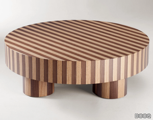 NUSA - Round low oak and walnut coffee table _ DOOQ