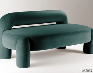 MARLON - Upholstered velvet bench with back _ DOOQ