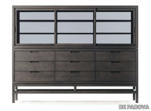 SILENT DRAWER CABINET - Wood and glass highboard with drawers _ DE PADOVA