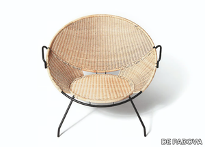 T.54 - Woven wicker armchair with armrests _ DE PADOVA