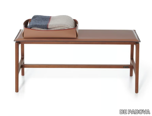 EVERYDAY LIFE BENCH OUTDOOR - Contemporary style tanned leather garden bench _ DE PADOVA