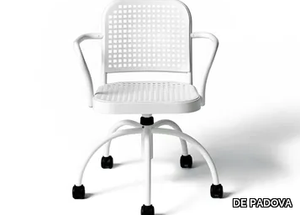 SILVER - Swivel aluminium chair with castors _ DE PADOVA