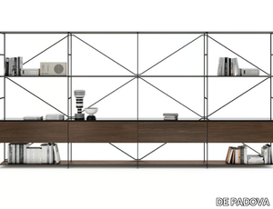 R.I.G. - Open sectional steel and wood bookcase _ DE PADOVA