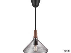 NORI - Dimmable glass and walnut pendant lamp _ DFTP