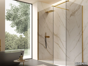 VITRUM 5 - Shower enclosure with Smoked glass and matt Black frame _ DISENIA