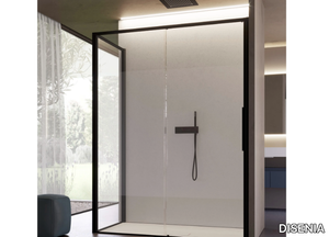 BRAVE 05 - Corner glass shower cabin with sliding door _ DISENIA