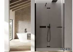 SMART 1 - Niche rectangular glass shower cabin with hinged door _ DISENIA