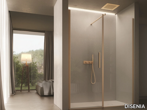 LUCE - Rectangular glass shower cabin with hinged door _ DISENIA