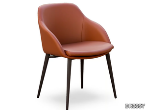 GALERA - Chair with armrests with removable cover with integrated cushion _ DRESSY