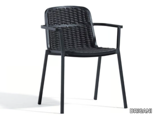 NIDA - Stackable garden chair with armrests _ DRIGANI