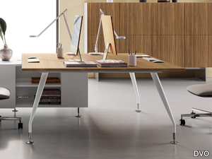 DAKAR - Square melamine office desk with shelves _ DVO