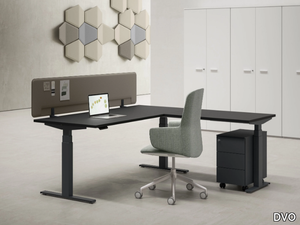 TOLEDO - Height-adjustable melamine workstation desk _ DVO