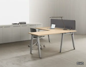 E-PLACE - L-shaped melamine and metal office desk _ DVO