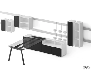 MILO - Sectional melamine storage wall with secretary desk _ DVO