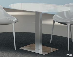 TAY - Round glass and metal meeting table _ DVO