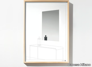 DRAWING NO. 13 - Rectangular framed wall-mounted wood and glass mirror _ Danese Milano