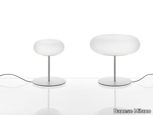 ITKA TABLE STEM - Opal glass and powder coated metal table lamp _ Danese Milano